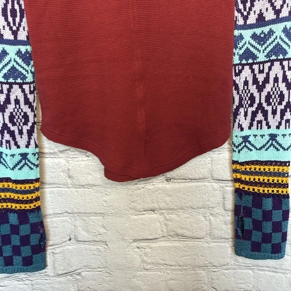 NWT We The Free Gorgeous Cuff Thermal Top - Wild Garnet Combo - Size Small - Picture 12 of 17